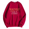 thumbnail image 5 of Women's Sweatshirts 2025 I'm Actually Quite Tall For A Hobbit Sweatshirt Funny Graphic Pullover Sweatshirt for Women, 5 of 6