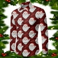 thumbnail image 2 of DHFJKG Men's Christmas Shirts Casual Santa Claus Printed Long Sleeve Turndown Collar Comfortable Blouse Autumn Winter Versatile Tops, 2 of 3