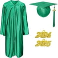 thumbnail image 2 of 6Pcs Misscom shiny Graduation Cap Gown Set with 2025 Tassel for High School and Bachelor Graduation dress robe ,Emerald green,54FF( 5 '9 "to 5' 11" ), 2 of 6