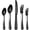 Black, variant on odorsTT 30 Piece Gold Silverware Set, Stainless Steel Flatware Set for 6 Novelty Flatware Cutlery Utensil Set Include Knife Fork Spoon Mirror Polished Dishwasher