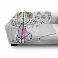 thumbnail image 3 of Bunny Soft Flannel Fleece Throw Blanket, Rock Star Rabbit Animal Speakers Music Notes Girls Humor Heart Cartoon, Cozy Plush for Indoor and Outdoor Use, 50" x 70", Baby Pink Yellow, by Ambesonne, 3 of 6