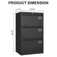 thumbnail image 4 of Litake 3 Drawer Lateral File Cabinet, Metal Lockable File Cabinet with Lock For Legal/Letter/A4/F4, Locking Filing Cabinet with Anti Tipping Function for Home Office, 4 of 9