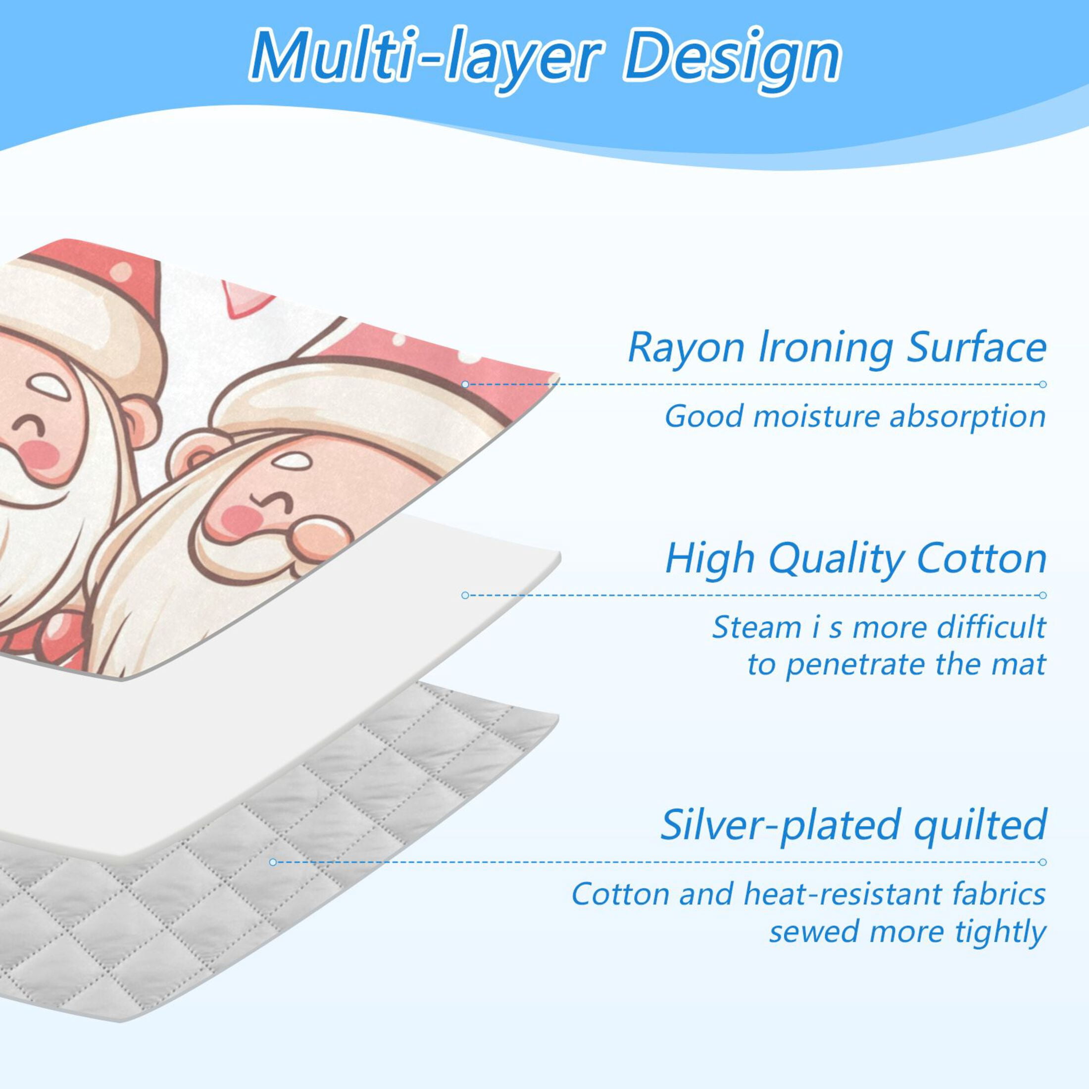 Two Cute Gnomes Valentine Hearts Ironing Mat Blanket Portable Travel Ironing Pad Heat Resistant Pad 47.2" x 27.6”