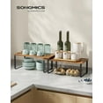 thumbnail image 2 of Cabinet Organizer Shelf, Set of 2 Kitchen Counter Shelves, Kitchen Storage, Spice Rack, Stackable, Expandable, Metal and Engineered Wood, Ink Black and Heather Greige UKCS020X02, 2 of 15