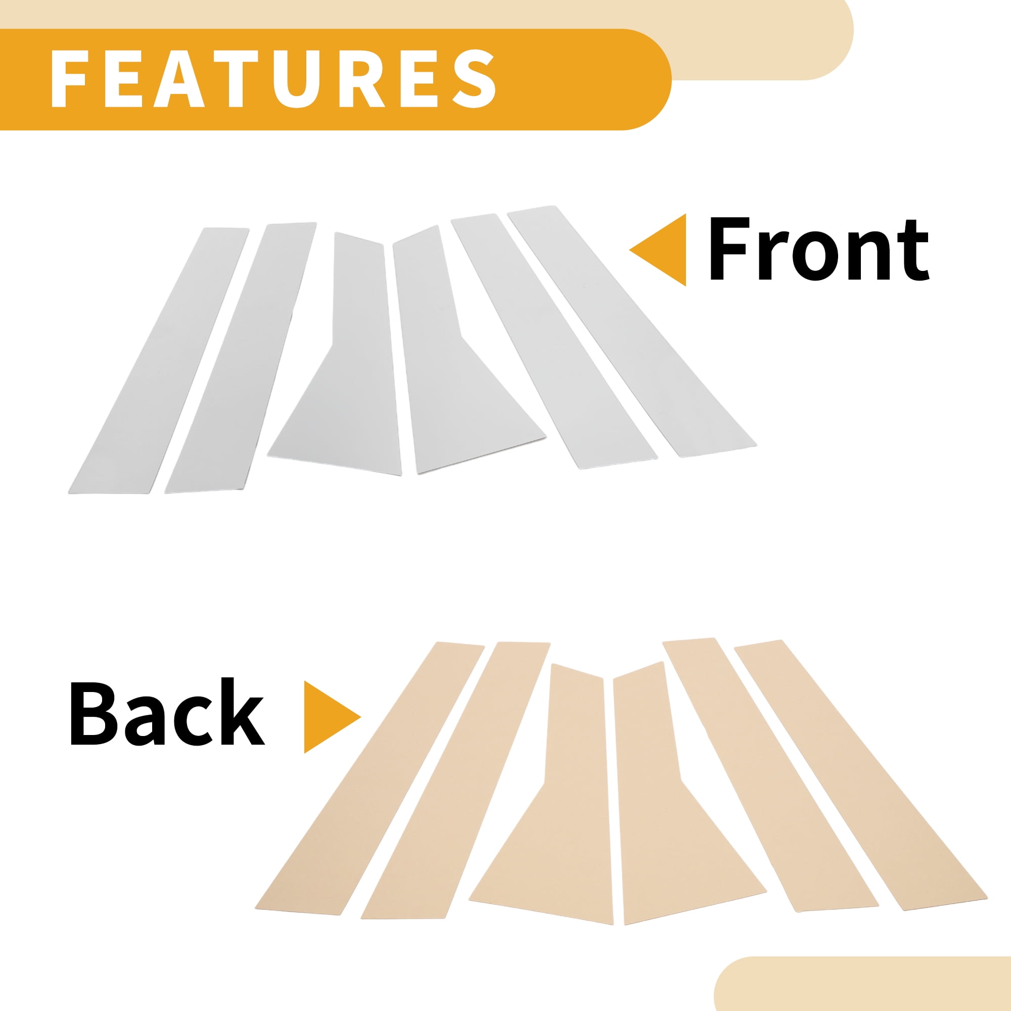 Unique Bargains 6Pcs Anti Scratch Sticker For Honda CRV 2012-2016 Chrome Silver Tone