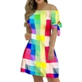 thumbnail image 1 of SMihono Robe Maxi Bohème d'Été pour Femmes Grande Taille Mode Féminine Manches Courtes Imprimé Fleurs Robe Pull Plage Robe d'Été, 1 of 6