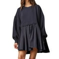 thumbnail image 1 of 2025 Robe Chandail en Molleton Surdimensionnée pour Femmes Robes Décontractées d'Été Manches Longues Col Rond Chandail-Over Robes d'Été Hauts Décontractés Chandails en Molleton Confortables Mini, 1 of 6
