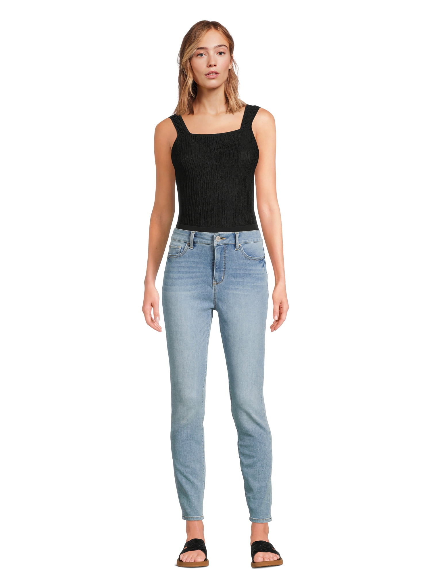 Time and Tru Women's High Rise Skinny Jeans, 27", 29” Inseams, Sizes 2-22