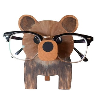 Tan Kitty Cat Wooden Eyeglass Holder - ColorfulCritters