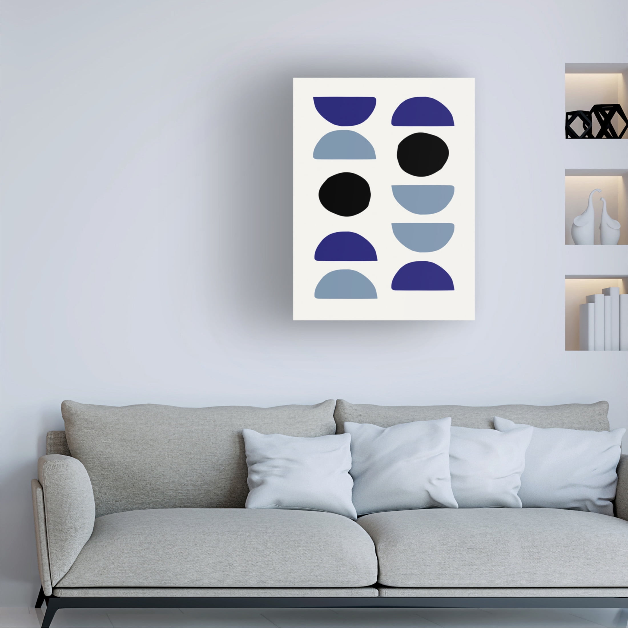 Trademark Fine Art Pictufy Studio  Blue Shapes 2 Canvas Wall Art