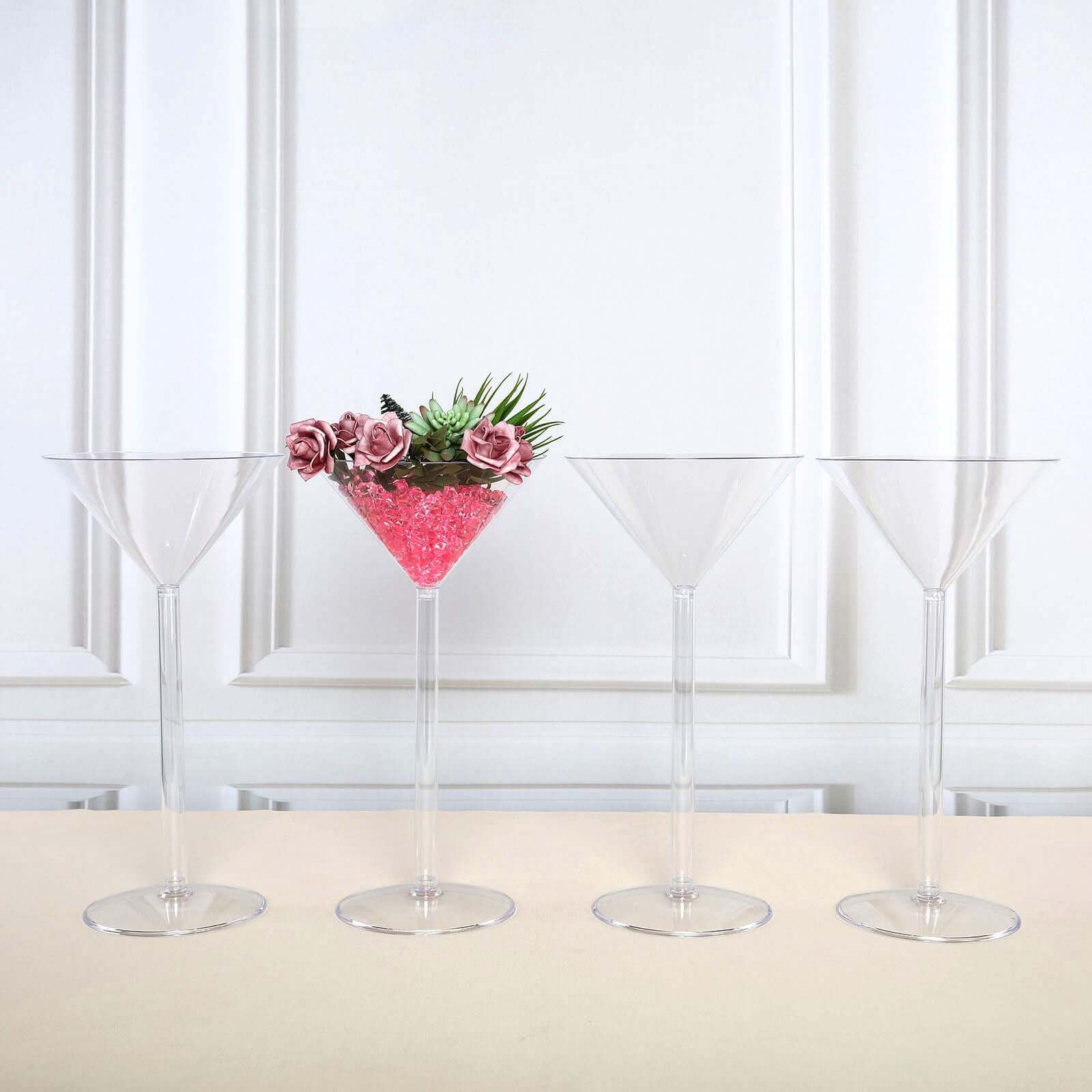 Efavormart 4 Sets of Wholesale Plastic Sturdy Centerpiece XL Martini Cup Stand Tabletop Decor Wedding Party Event Decoration