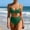 SwimwearA841-Green, variant on LEKWK High Waisted Bikini Sets for Women Tie Knot Front Two Piece Swimsuits Tummy Control Bottom Bathing Suit Cute Retro Summer Beach Holiday Outfits