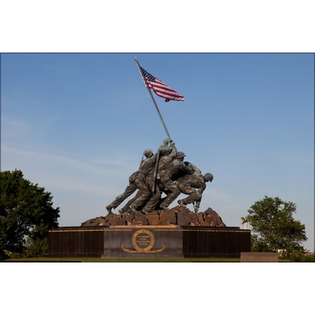 24"x36" Gallery Poster, Marine Corps War Memorial Arlington virginia iwo jima flag raising