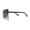 thumbnail image 4 of Oversize Rimless Shield Square Rectangle Large Sunglasses Black Smoke, 4 of 4