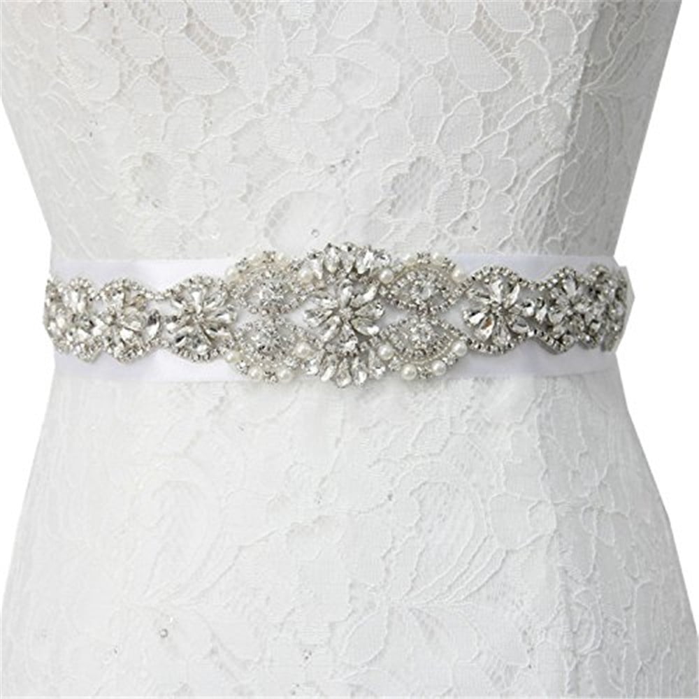pearl wedding dress belt