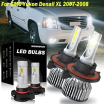 For GMC Yukon Denail XL 2007-2008 Combo H13 9008 LED Headlight 5202 H16 Fog Light Bulbs Kit,Pack of 4