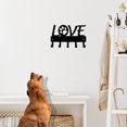 thumbnail image 3 of Love with Dog Paw Key Rack Hanger & Holder- Small 6 inch Wide - for Hanging Coats, Black No Rust Hooks for Scarf, Bag, Towel, 3 of 5
