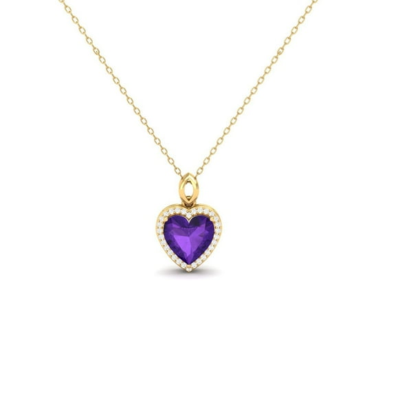 Dazzling Heart Shape Pendant Necklace Round Sapphire & CZ White Diamond 14K Rose Gold Over 925 Silver A Perfect Gift for Anniversaries & Special Occasions