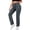 Dark Gray plus size cargo pants women a1, variant on Cagogo Women Plus Size Cargo Pants Straight Leg Elastic Waist with Pockets Casual Streetwear Work Active Long Trousers Solid Loose Fit Zipper Flap, Army Green M