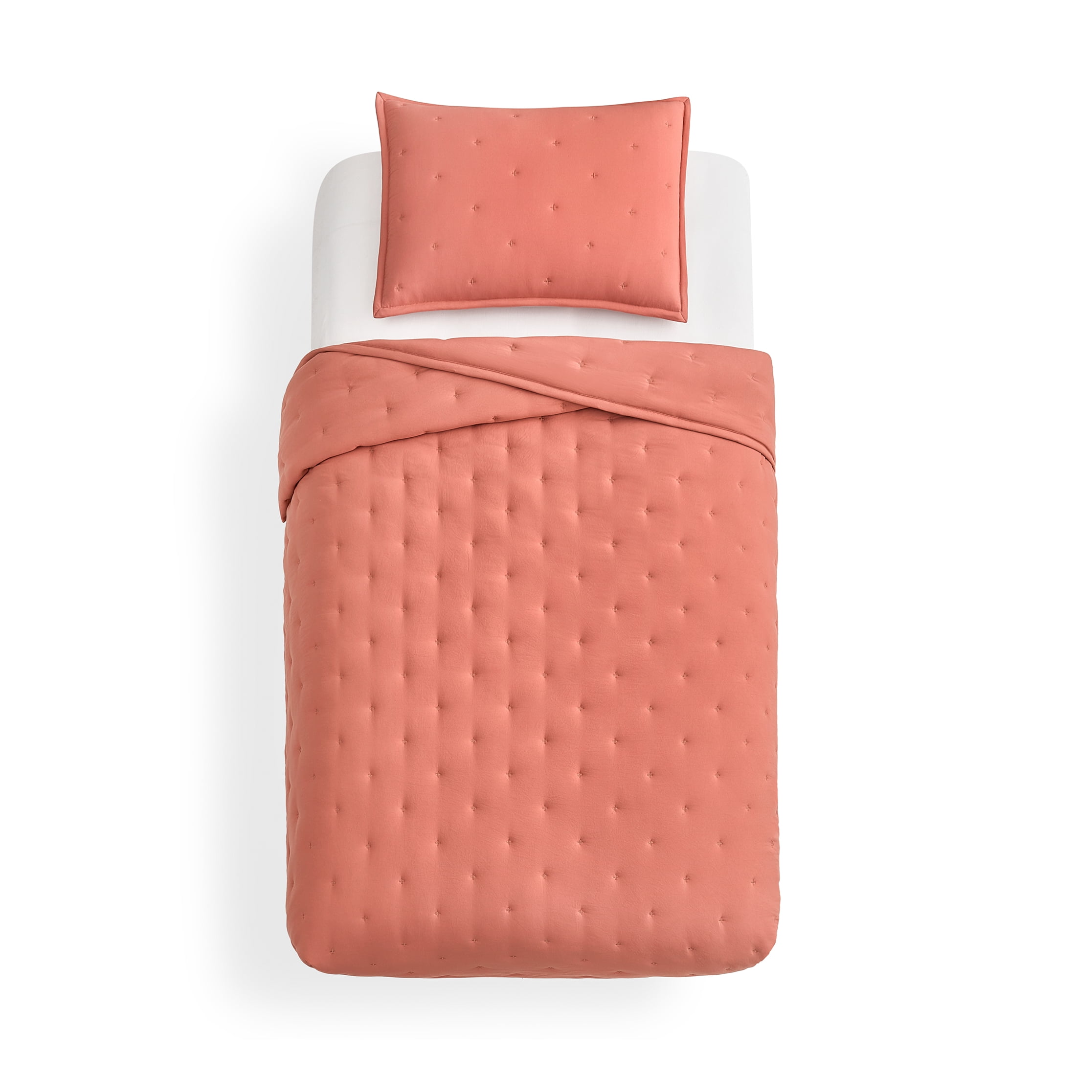 Mainstays Twin/Twin XL Comforter Set, All-Season, 2-Piece, Rust