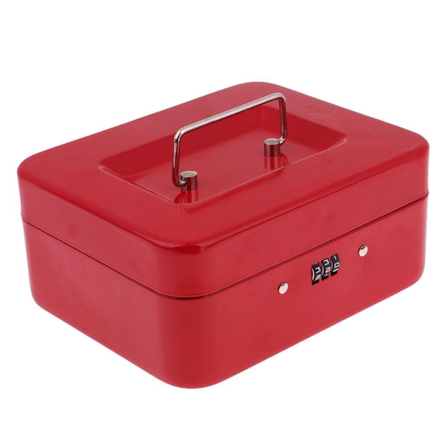 lionlar Small Box Piggy Bank Money Box with Combination Lock for Security Red