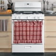 thumbnail image 4 of Handmade Oven Skirt, Farmhouse Kitchen Decor, Plaid Oven Curtain, Heat-Resistant Rustic Tie Top Stove Skirt, Window Half Curtain, Decorative Oven Door Curtain for Cottage, Easy Install, Cherry Red, 4 of 7