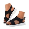 thumbnail image 2 of MKLEKYY Sandalias de Piso para Mujer Sandalias de Mujer para Ocio Diario y Vacaciones Al Aire Libre Diseño de Punta Abierta Suela Gruesa Construcción de Malla Pura Calzado Elegante de Verano, 2 of 4