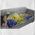 thumbnail image 6 of Yellow and Blue Soft Flannel Fleece Blanket, Romantic Bouquet of Hydrangeas and Asters on Water Background, Cozy Plush for Indoor and Outdoor Use, 50" x 70", Violet Blue Earth Yellow, by Ambesonne, 6 of 6