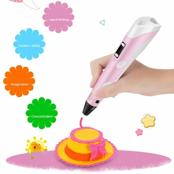 3D Printing Pen with LCD Screen, Printer Pen for 3D Printing, Drawing, Doodle Model Making and 3D Modeling, with Free Filament Refills, Adjustable Printing Speed, Suitable for Kids and Adults(Pink)