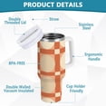 thumbnail image 2 of Yayeee 40oz Stainless Steel Tumbler with Straw and Handle Double-Wall Insulated Travel Water Bottle, Beige Geometric, 2 of 8