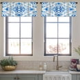 thumbnail image 3 of LALILO Kitchen Curtain Valance Ornamental Watercolor Tile Rod Pocket Window Curtain 52"x 18" Set of 2, 3 of 5