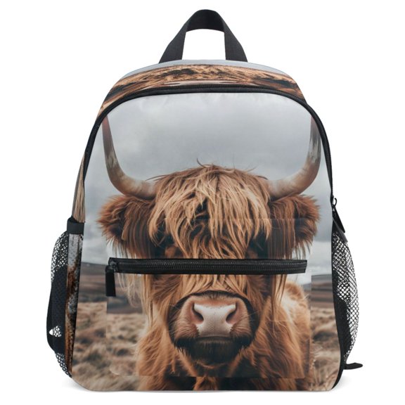 ALAZA A Highland Cow Pattern Kids Backpack for Preschool Kindergarten Toddler Bags
