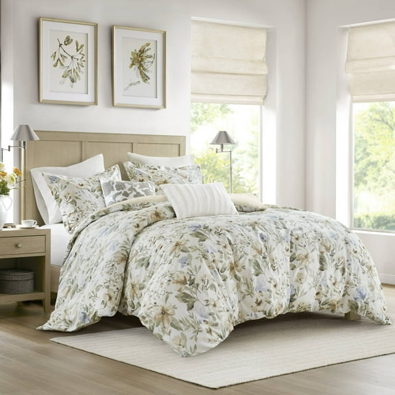 5PCS King/Cal King Cotton Sateen Print Duvet Set