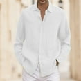 Mens Shirts,Male Fall Solid Casual Plus Size Loose Shirt Mens Turn Down