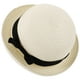 thumbnail image 3 of BRIGHTFUFU Sombrero de paja con ala ancha enrollable y lazo para mujer y niña, ideal para el verano, ideal para playa (blanco cremoso), 3 of 7