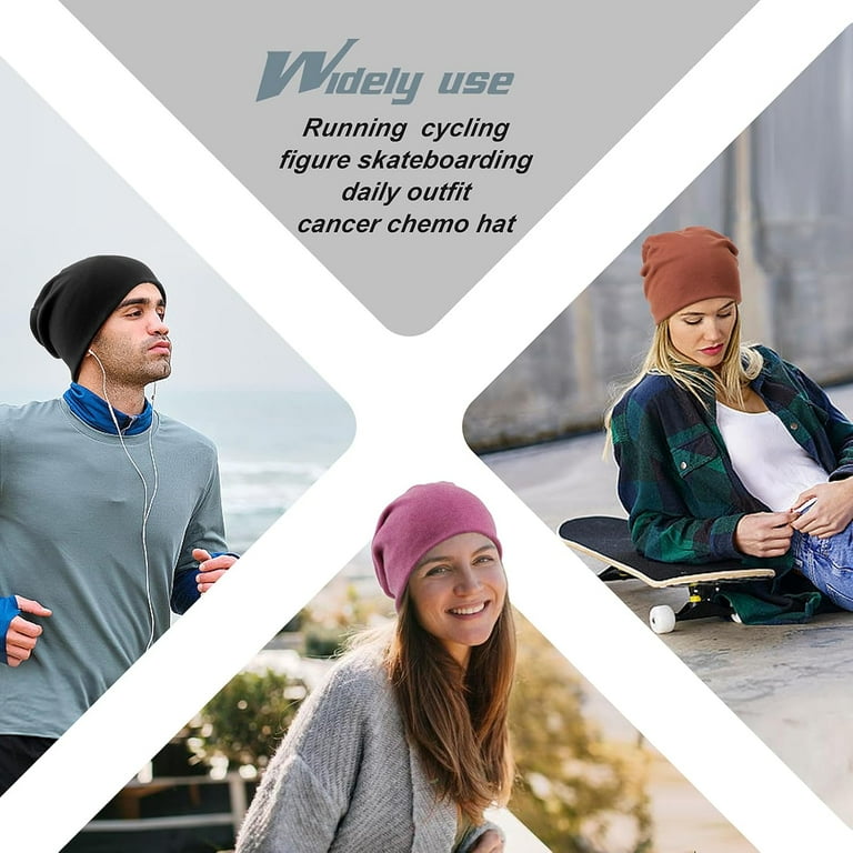 2Pcs Cotton Slouchy Beanie Hats for Women Men Soft Chemo Headwear