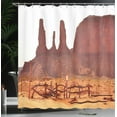 thumbnail image 4 of Ambesonne Tan Shower Curtain, Valley View of Western, 69"Wx84"L, Tan, 4 of 5