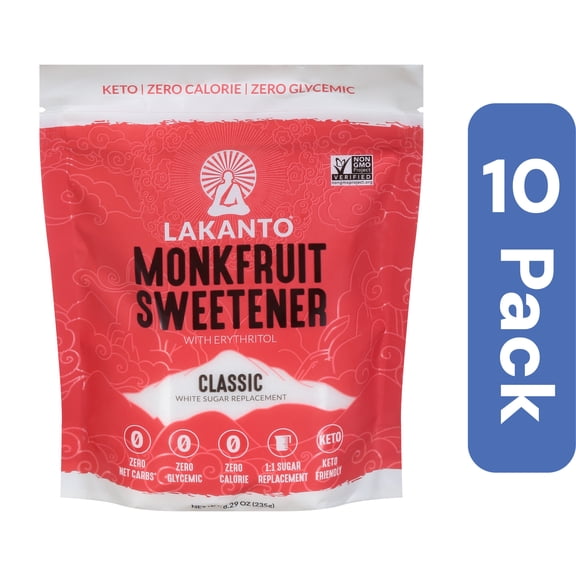 Lakanto Classic Fruit Sweetener Pouch 8.29 oz (Pack of 10)