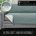 thumbnail image 4 of Original Patent Pending Reversible Small Sofa Protector, Many Colors, Seat Width to 62 Inch, Furniture Slipcover, 2 Inch Strap, Couch Slip Cover Throw for Pets, Kids, Dogs, Seafoam Cream, 4 of 8