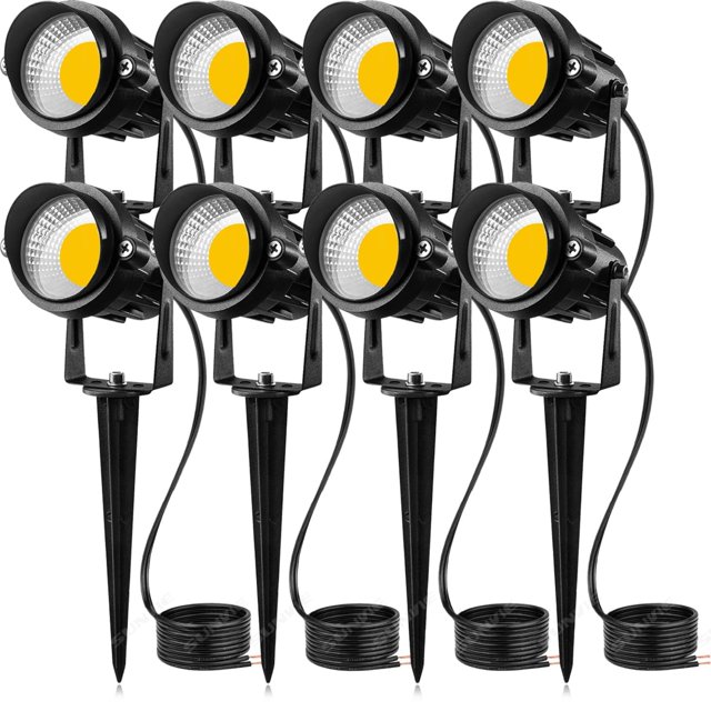 Luces LED para jardín SUNVIE 12W 900 lm impermeables, paquete de 8