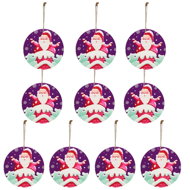 Adornos navideños Tarjeta colgante de madera de Navidad Decoración de árbol de Navidad de madera de doble cara Wmkox8yii gf9186