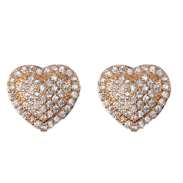 Hearth & Gear Boucles d'Oreilles Clous pour Femmes Mignonnes avec Zircon Cubique Anniversaire Saint-Valentin Perles Roses Collier et Ensemble de Boucles d'Oreilles Multiples