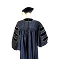 thumbnail image 3 of Premium Doctoral Tam Gown for Faculty Professor PhD Graduates Golden Trim Common Fit Unisex Black-Black, 3 of 4