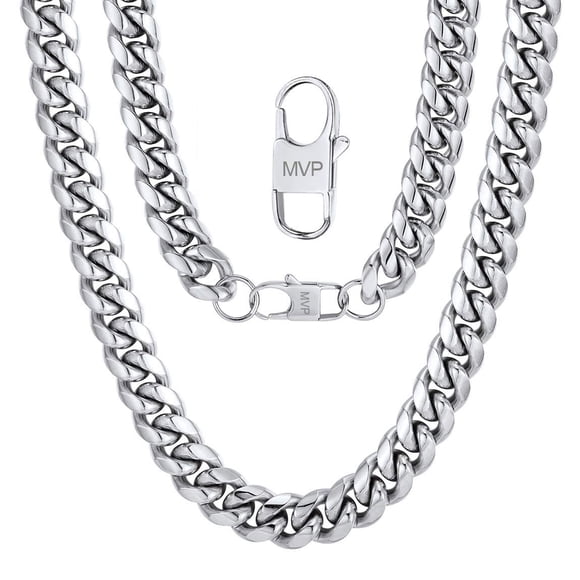 Collar ChainsPro Hip Hop para hombre, acero inoxidable, 14 mm, 71 cm