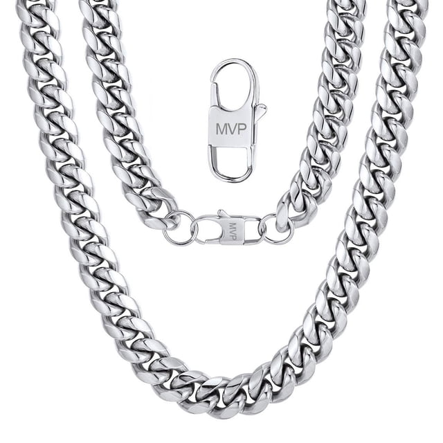 Collar ChainsPro Hip Hop para hombre, acero inoxidable, 14 mm, 71 cm