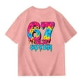 thumbnail image 4 of Fashionable 67 Printed Tee Shirt, Loose Fit Comfortable Daily Wear Top for Girls, Casual Blouse,Pink 120, 4 of 4