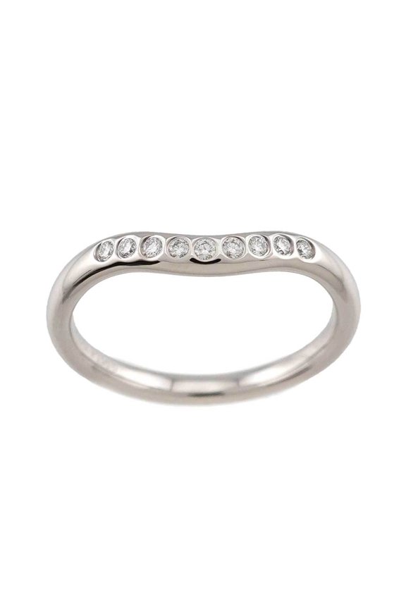 Pre-Owned Tiffany & Co. Curved Band Ring with Diamonds, Platinum.