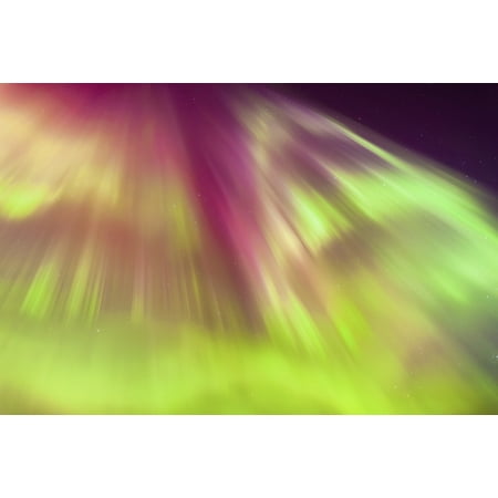 A Green And Purple Northern Lights Corona In The Sky Above The Tony Knowles Coastal Trail Winter Anchorage Southcentral Alaska Usa Canvas Art - Kevin Smith Design Pics (38 x 24)