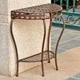 thumbnail image 3 of International Caravan Santa Fe Iron Nailhead 2-Tier Half Moon Table, 3 of 7