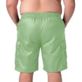 thumbnail image 6 of CIENVNSTG Men's Big & Tall Cargo Shorts Drawstring Elastic Waist Lightweight Multi-Pocket Shorts for Summer Beach & Casual Wear Green 3XL, 6 of 8